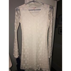 White Laced Long Sleeve Overlaced